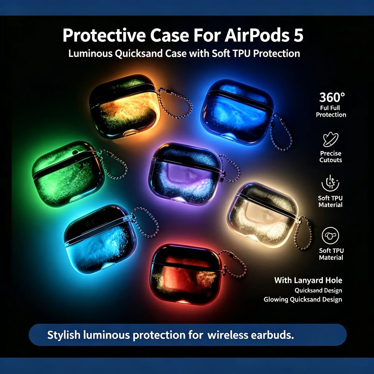 Glow in the Dark Quicksand AirPods Case